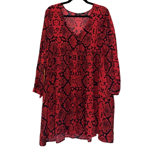 Zara Long Sleeve Snakeskin Dress - Picture 3 of 11